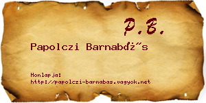 Papolczi Barnabás névjegykártya